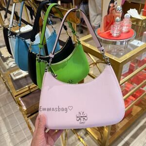 Tory Burch Convertible Shoulder Bag 184786 $400 Coral Saffiano embossed leather